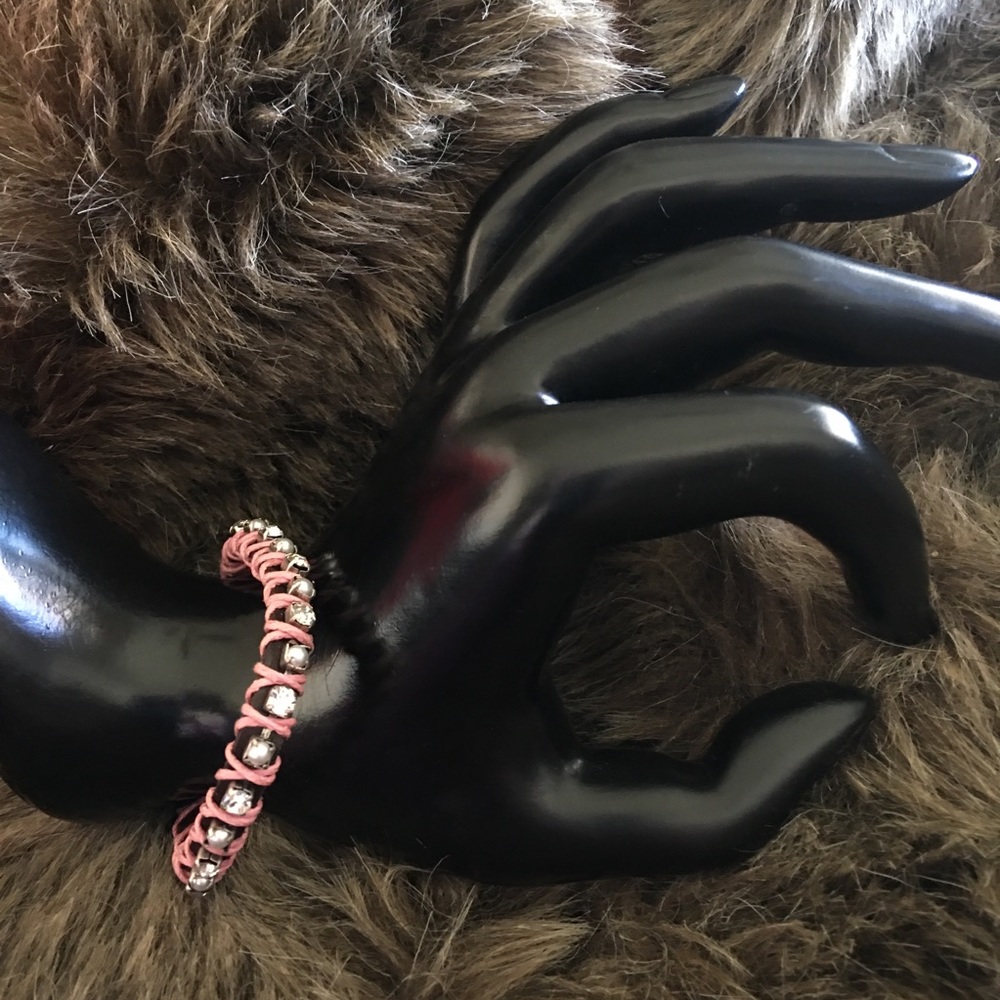 Aeropostale leather cord embellished bracelet